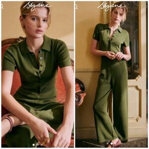 Sezane Olive Green Jumpsuit